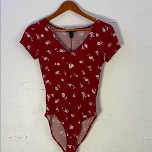 Forever 21 Red and white bodysuit!